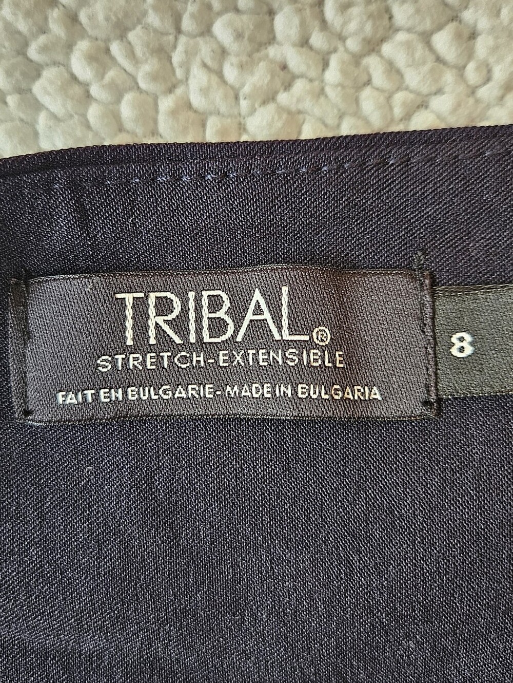 Tribal Stretch-Extensible Women's Pull-on Capri Pants Cropped Leggings Navy Sz 8 - Picture 4 of 5